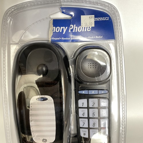 Wall Desk Black Corded Phone GE 29255GC2 12 Number Memory Large Lighted Buttons - Picture 2 of 7