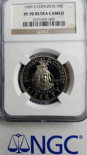 1989-S NGC PF70 UCAM Congress Commemorative Half Dollar 