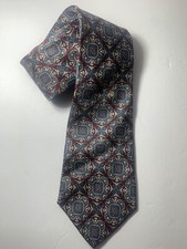 Christian Dior Tie Paisley Blue 100% Silk Made in USA Fabric Woven in Italy