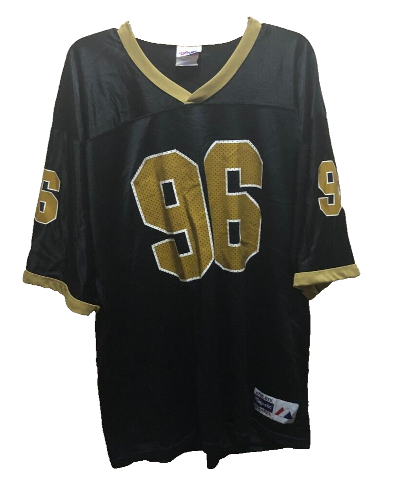 Vintage 90s Missouri Tigers Mizzou NCAA Big 12 Black Football Jersey XL #96