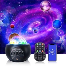 LED Star Galaxy Projector Starry Sky Night Light Built-in Bluetooth-Speaker For