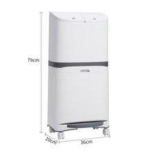 Kitchen Rubbish Waste Bin Recycling Dual Multi Compartment Pedal Dustbins Wheels