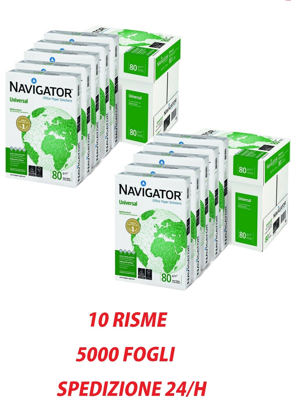 Carta per stampante A4 NAVIGATOR Premium 80 GR 10 RISME 5000 FOGLI