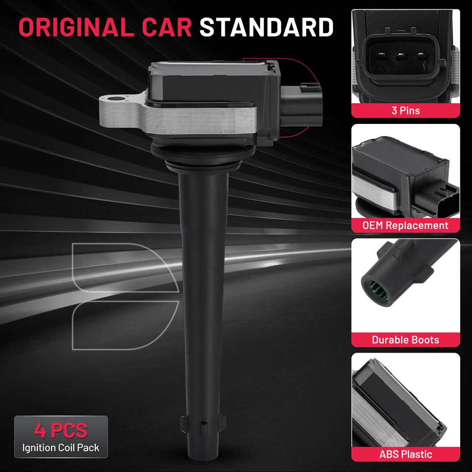 4 высокопроизводительные катушки зажигания 221604014 для 2007-2009 Nissan Sentra 2,0 л l4 - Изображение 2 из 4