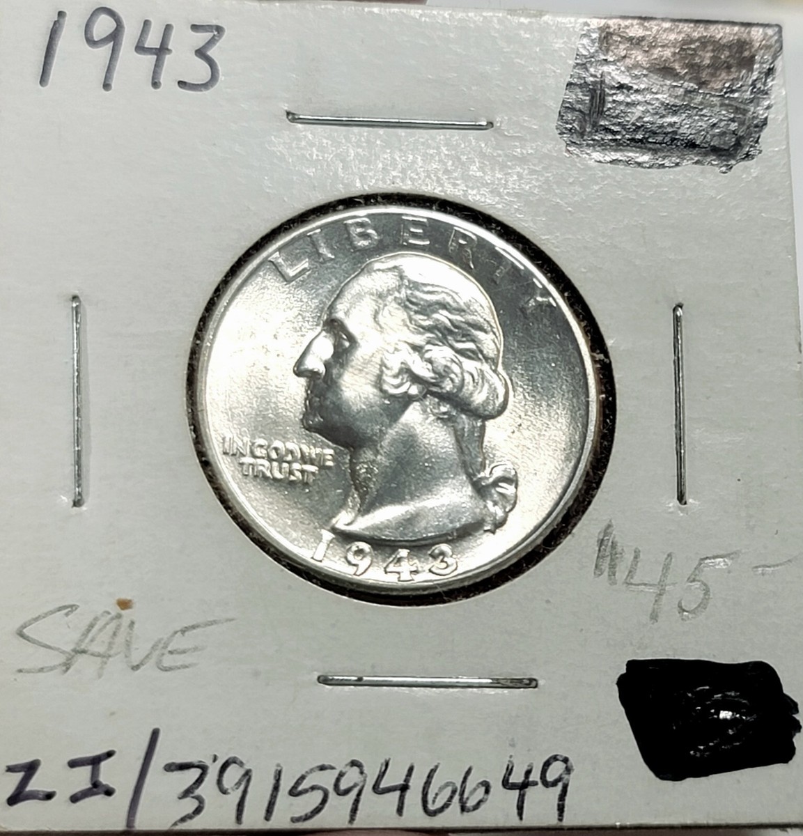 1943-P Unc BU Gem Washington Quarter 90% Silver 25 Cents US