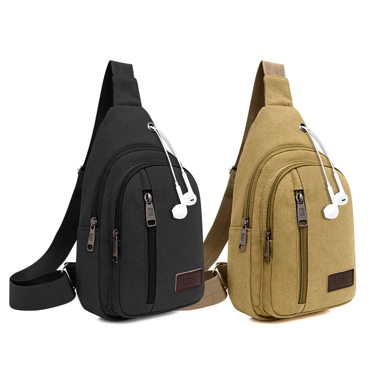 Men's Crossbody Bag One Shoulder Casual Backpack w/Headphone Men's Crossbody Bag One Shoulder Casual Backpack w/Headphone