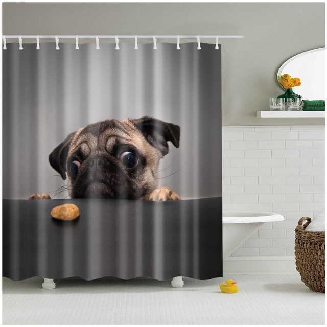 Cafetime Cute Labrador Dog Shower Curtains Funny Pet Animals Bathroom Shower Art For Sale Online Ebay