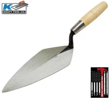 Kraft Tool RO116-11 Brick Trowel Narrow London 4-3/4 x 11 In with 6" Wood Handle