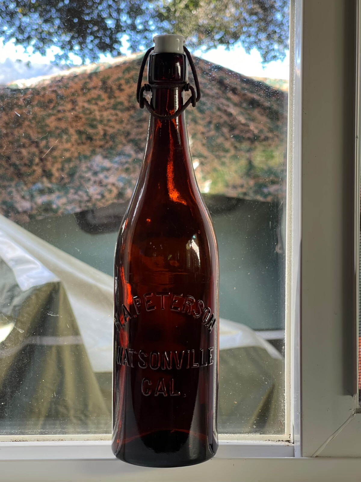 "Rare" Amber Quart, Western Beer Bottle, Watsonville, Cal. eBay