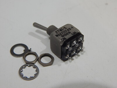 HONEYWELL 2TW1-3 MS27717-23-1 ON-ON DPDT 5A 125V BAT STYLE TOGGLE SWITCH