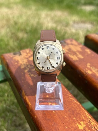 Vintage Watch Poljot Alarm Retro Gold USSR Mechanical Soviet Wristwatch 1980s - Picture 3 of 21