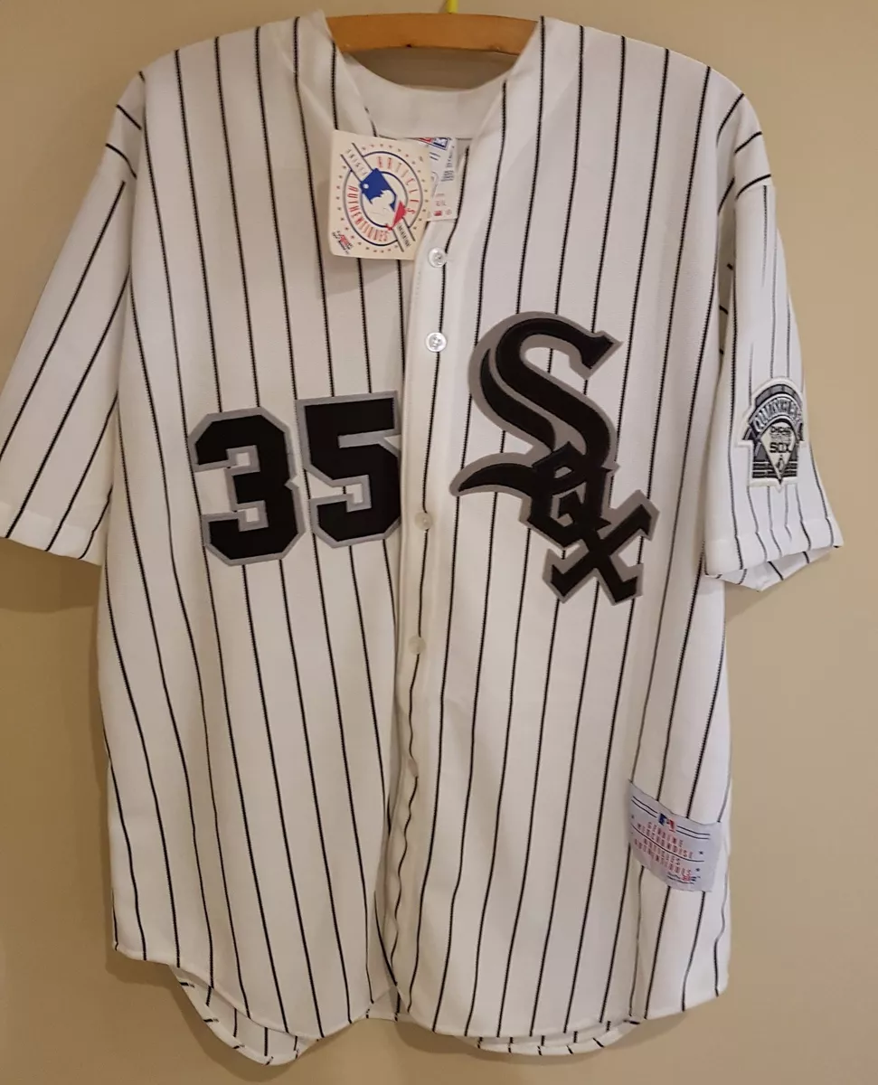 Chicago White Sox Pin Stripe Vintage Baseball Jersey, Large #35, Licenced