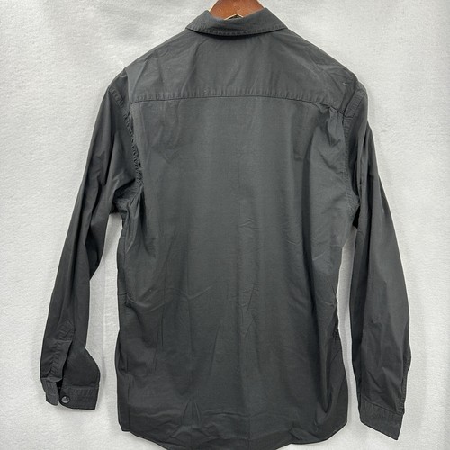Harrods Dress Shirt Mens Large Textured Cuff Collar Retro Vintage Black Preppy - Picture 10 of 15