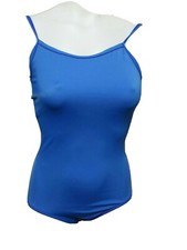 Balera Women SMALL Solid Blue One Piece Leotard Dance Swim Suit 6016