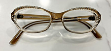 Woman's Brown Vintage Oval Eyewear 44x18 5.25 temple rhinestones