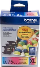New Genuine Brother LC75XL Cyan Magenta Yellow 3PK Ink Cartridges MFC-J425W