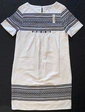 Madewell 2XS Cabana Jacquard Shift Dress F0100 XXS $158 Ivory Black
