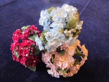 Vtg Craft Millinery Flower Collection Pink Blue 1/2-1" Small Blooms Korea H5196