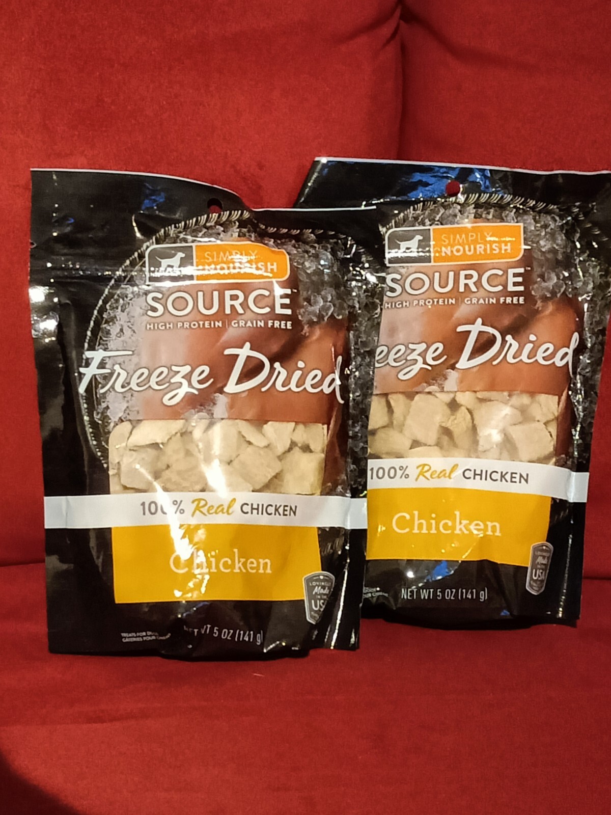 Simply Nourish Freeze Dried Dog Treats Pack of 2, 5 Oz Chicken and