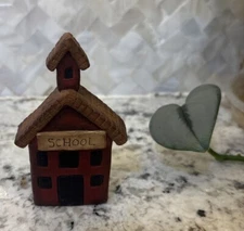 Vintage 1998 Suzi Skoglund Blossom Bucket Schoolhouse Town Building Signed Suzi