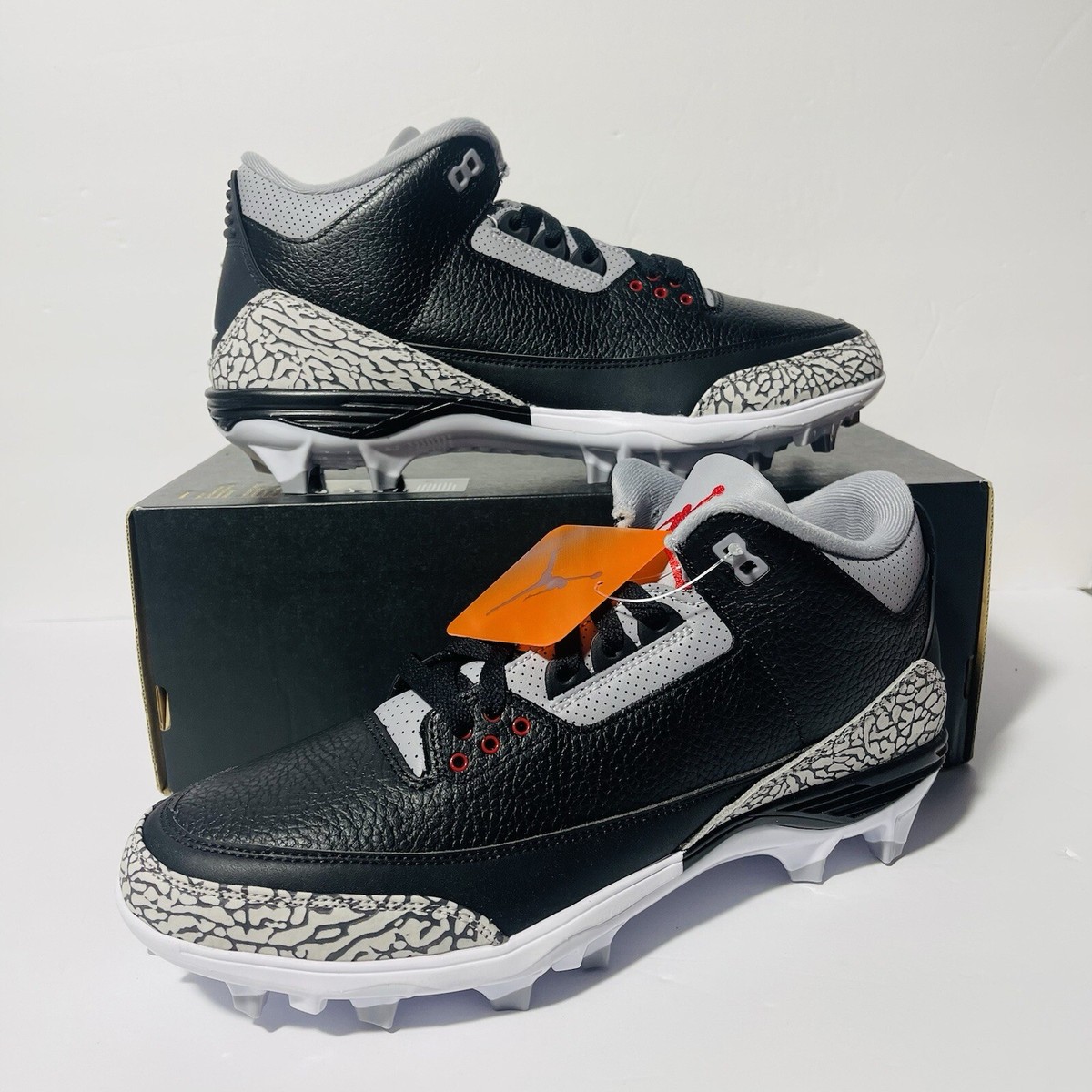 Men's Size 12 - Air Jordan 3 Retro TD Cleat Black Cement | eBay