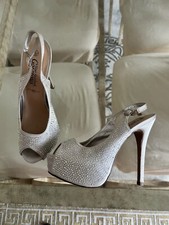 New look Silver Diamanté Sling Back Heels