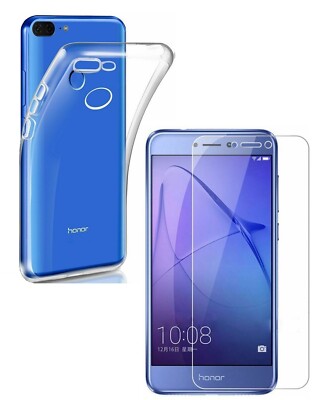 HANDY SCHUTZ HÜLLE TPU + DISPLAY GLASFOLIE SCHUTZGLAS Für HUAWEI HONOR 8 LITE