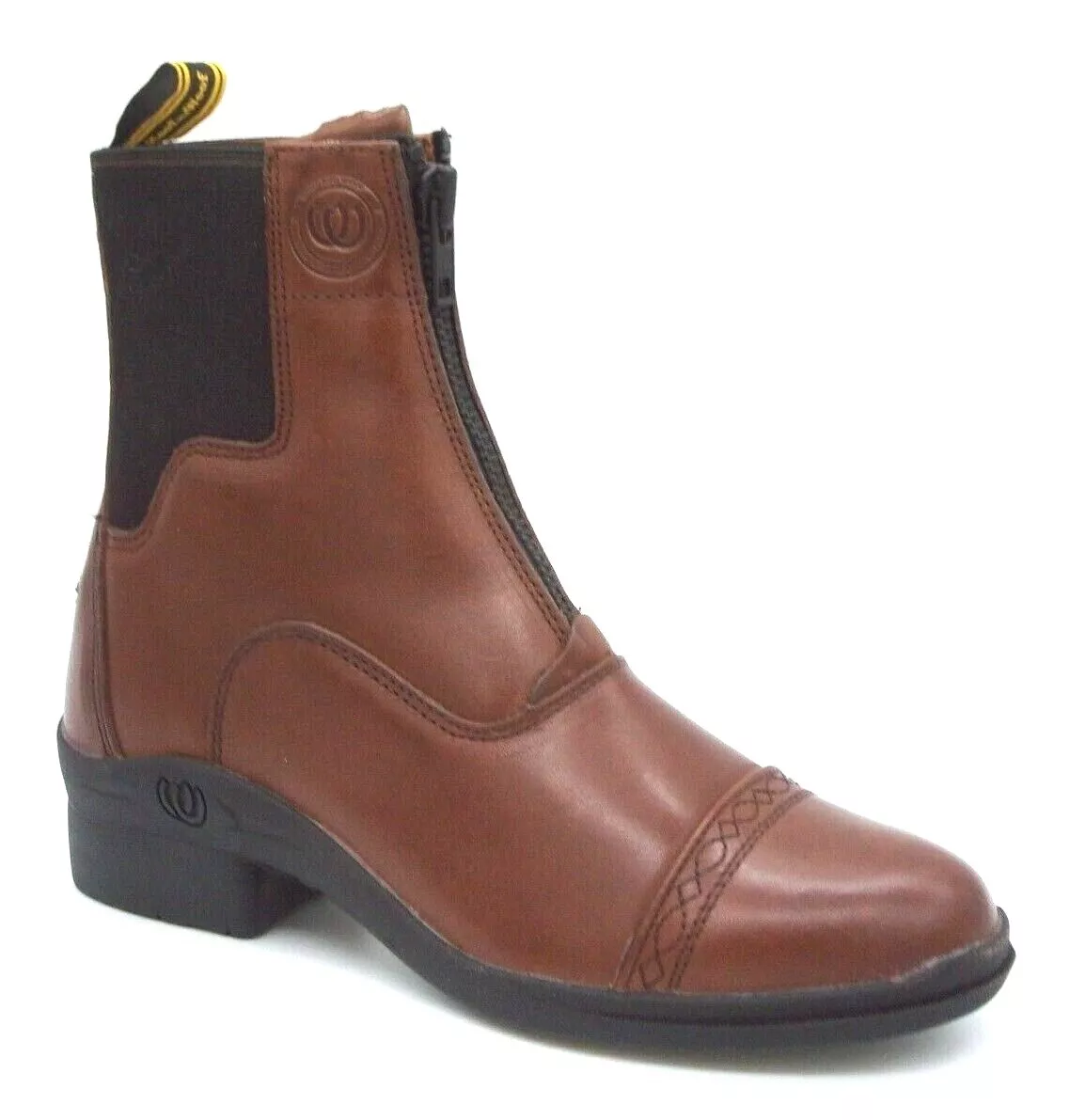 LADIES SIZE 3 4 5 6 7 8 9 HOOF WOOF BROWN LEATHER ZIP UP HORSE RIDING BOOTS