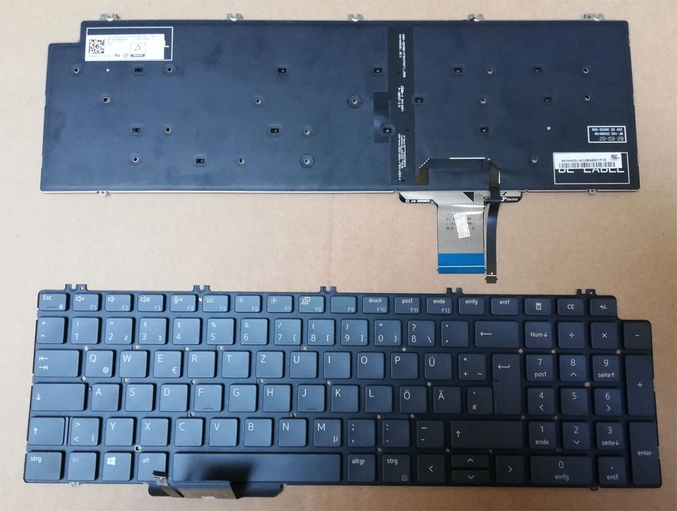 UNRETSCHIEDLICH original Tastatur DELL Precision 17,3" 7760 7750 7550 7560 Workstation Keyboard
