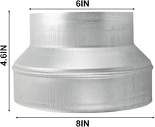 Duct Reducer 8" to 6" HVAC Vent Hose Connector Air Adapter duct increaser Round