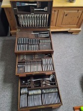 Mappin and Webb full service silver plate cuttlery set 55 piece + miscellaneous