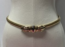 Vintage Day Lor Signed Gold Tone Slinky Snake Chain Metal Belt 27  - 35  