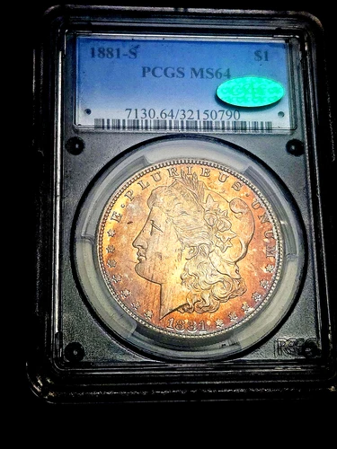 1881 S Morgan Dollar MS64 Pcgs Monster Toner Cac