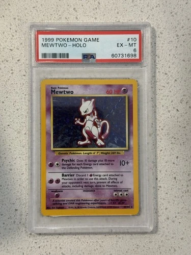 Pokemon Mewtwo 10/102 Base Set Holo WOTC 1999 PSA 6