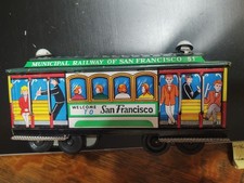 Vintage 1950 Welcome To San Francisco Train Car Trolley Tin Litho Toy Mechanical