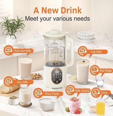 Nut Milk Maker60oz 10in1 Almond Soy Oat Coconut Juicer Blender and Selfcleaning 