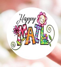 Whimsy Happy Mail Scrapbook Stickers Envelope Seals Labels Happy Mailing Labels