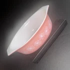 Vintage 1950s Pyrex Pink Daisy 043 1.5 Qt Oval Casserole Dish No Lid Nice