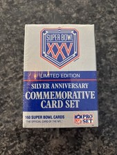 NFL Super Bowl XXV 25 Limited Edition  Silver Anniversary 160 Pro Set Sealed