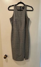 Banana Republic Plaid Sheath Dress with Side Stripe Trim Size 6