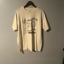 Anvil Pre-Shrunk Mens Beige Sun Graphic Print...