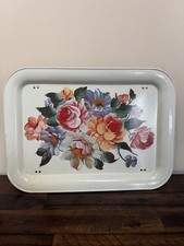 Vintage Floral Metal Bed Tray Table  Folding ...