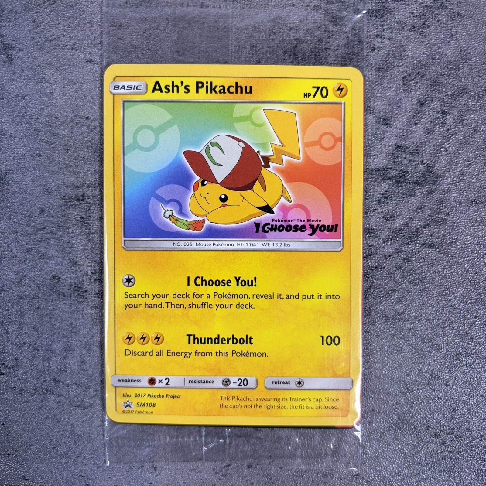 SEALED NEW Ash's Pikachu TCG SM108 2017 Promo  'I Choose You' Pokémon TCG