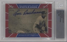 2014 Leaf Sports Icons Cut Signatures 3/3 Lou Boudreau Cut Signature Auto c7e