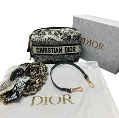 DIOR Plan De Paris Embroidered Cosmetic Bag / Crossbody  With Box & Dustbag New