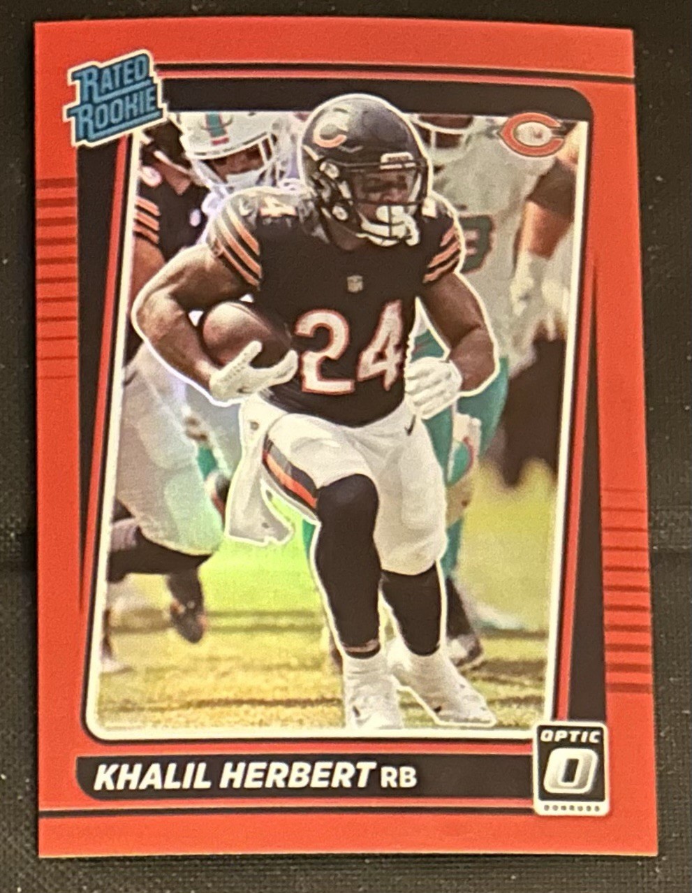 2021 Panini Donruss Optic Rated Rookie Red Prizm 89/99 Khalil Herbert RC #293