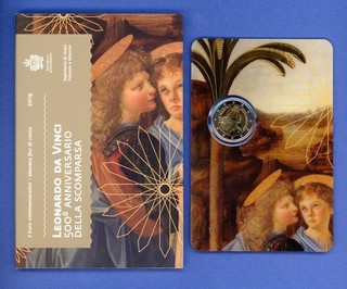 San Marino 2 Euro 2019 Leonardo Da Vinci ST & BU mit OVP Blister Folder