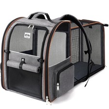Large Cat Backpack Carrier Expandable Pet Carrier Backpack for Small Dogs Med...