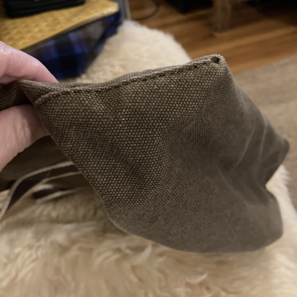 LL Bean boat and tote Brown Vintage Canvas And leather Embroidered Foxes Mini  - Image 4 of 4