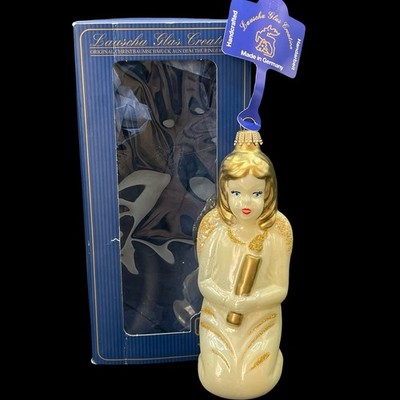 Lauscha Glas Krebs Glass Angel Christmas Ornament Handcrafted Made in Germany